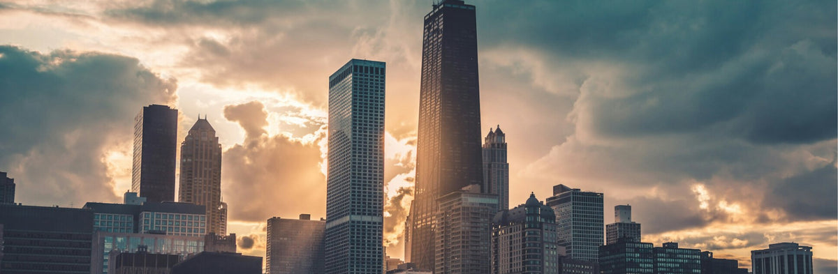 sunset in Chicago
